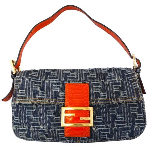 fendi denim baguette|baguette Fendi vintage.